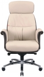 Крісло АКЛАС Драгобрат AL MB (Шкіра LC-F Beige/PU Dark brown)