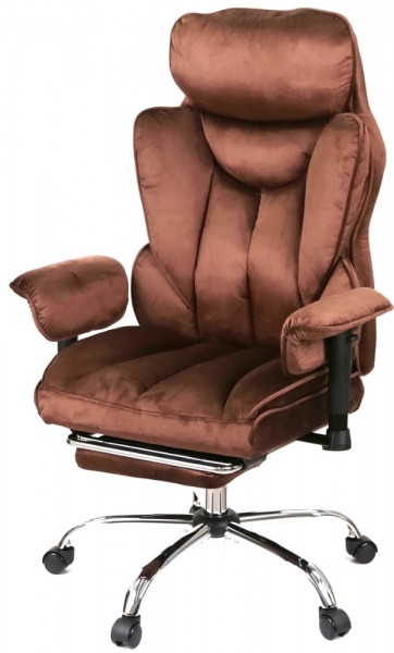 Кресло АКЛАС Бамбетель Tex RL 10093H (Бархат 17 Коричневый)